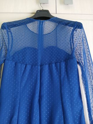Vestido azul plumeti flamenco
