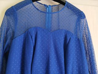 Vestido azul plumeti flamenco