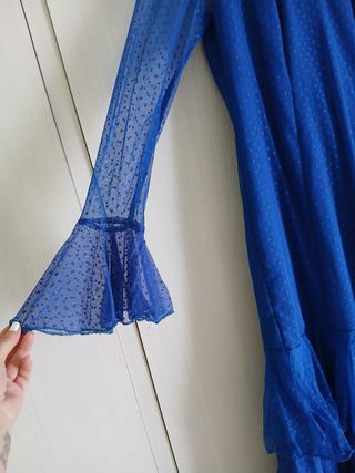 Vestido azul plumeti flamenco