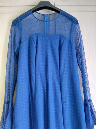 Vestido azul plumeti flamenco