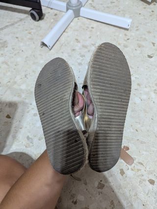 Sandalias esparto doradas