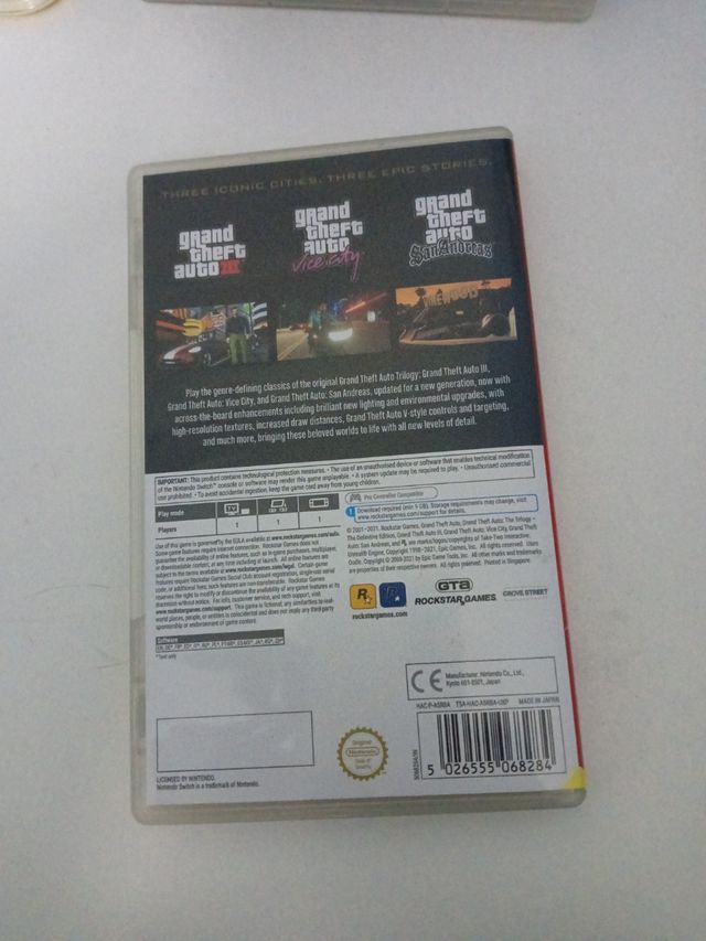 Capa do GTA The Trilogy - Nintendo Switch