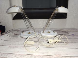 LAMPARA DE MESA VINTAGE EN METAL Y METACRILATO - 