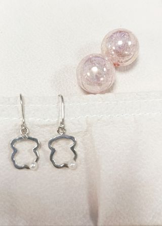 Pendientes silueta OSO plata de Ley