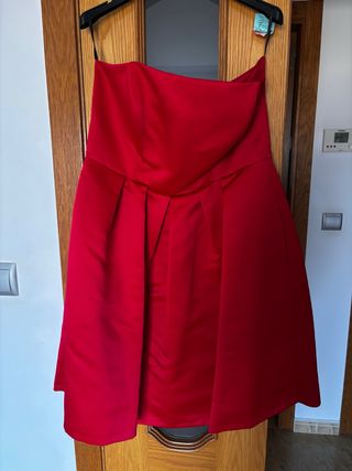 Vestido rojo fiesta palabra honor