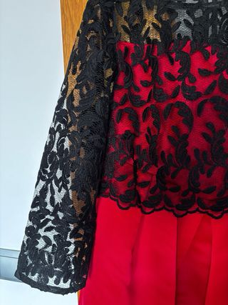 Vestido rojo fiesta palabra honor