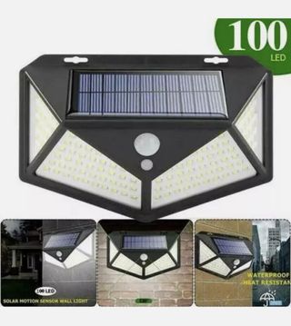 4 Faretti Solari 100 LED Esterni Giardino Faro NEW