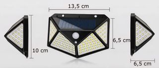 4 Faretti Solari 100 LED Esterni Giardino Faro NEW