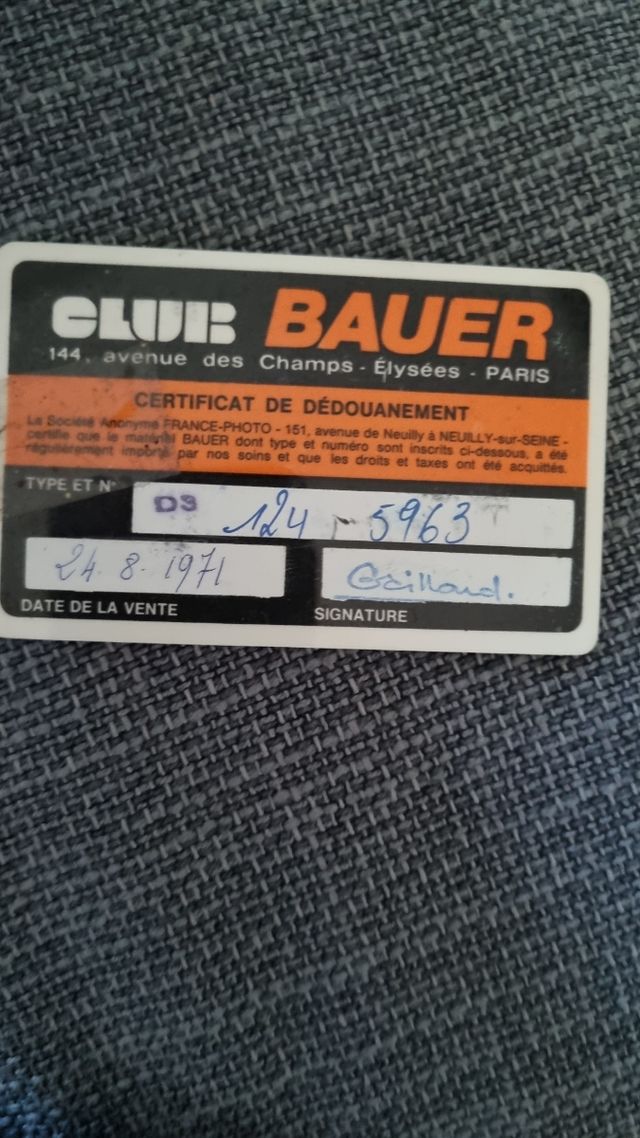 Bauer Super D3 Cinepresa vintage