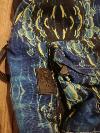 Mochila estampada azul - 2 Cremalleras