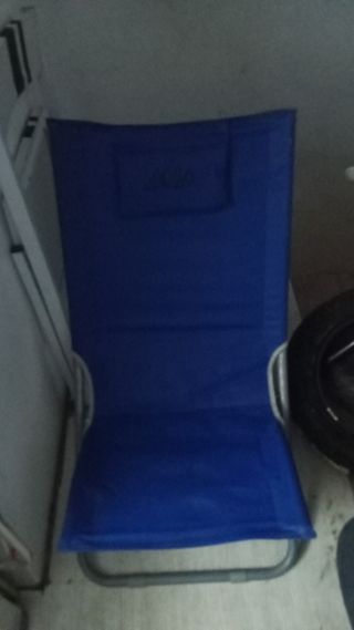 Silla playa azul plegable