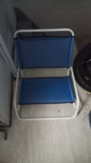 Silla Plegable Playa Azul-Blanca