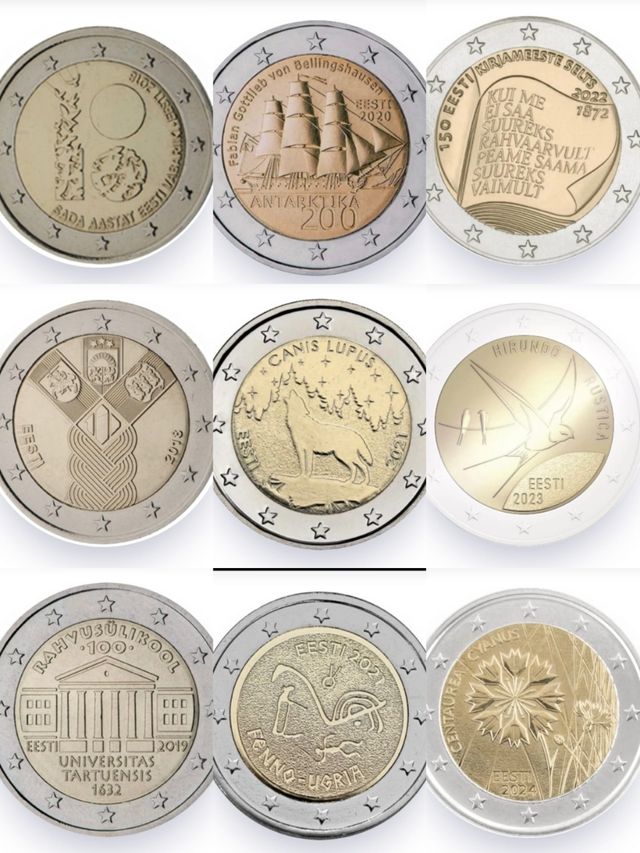 ESTONIA 2€ MONETE COMMEMORATIVE NON CIRCOLANTI