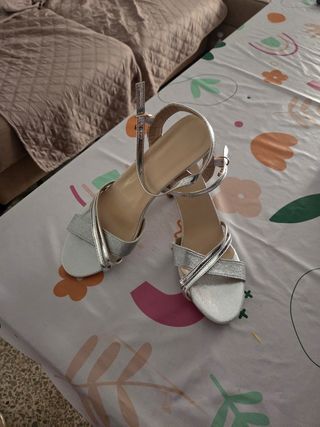 Zapatos plateados mujer nº 41