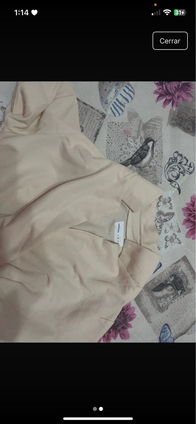 Top corto beige