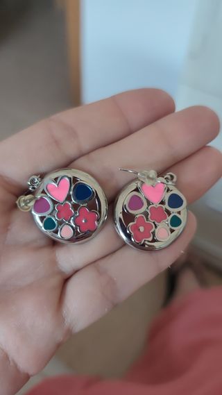 Pendientes multicolor plata
