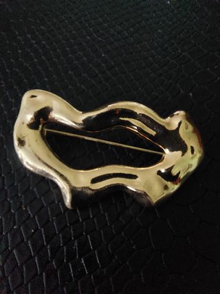 Broche dorado abstracto joyas mujer regalo 