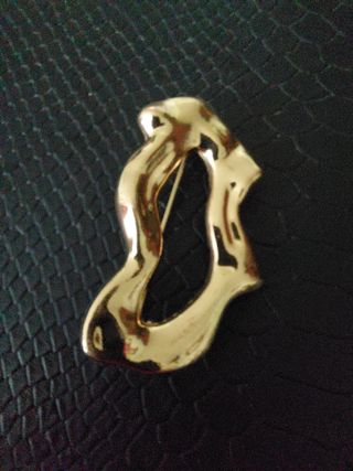 Broche dorado abstracto joyas mujer regalo 