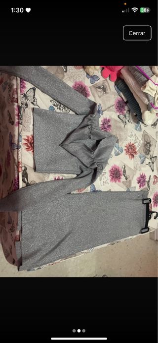 Conjunto brillo plata - falda & top
