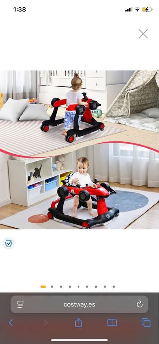 Andador Bebé 4 en 1 Coche Rojo