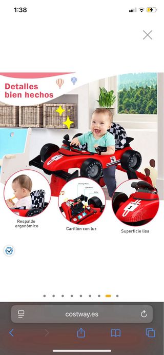 Andador Bebé 4 en 1 Coche Rojo