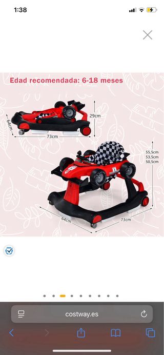 Andador Bebé 4 en 1 Coche Rojo