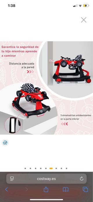 Andador Bebé 4 en 1 Coche Rojo