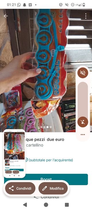 5 grucce plastica blu - 2 euro