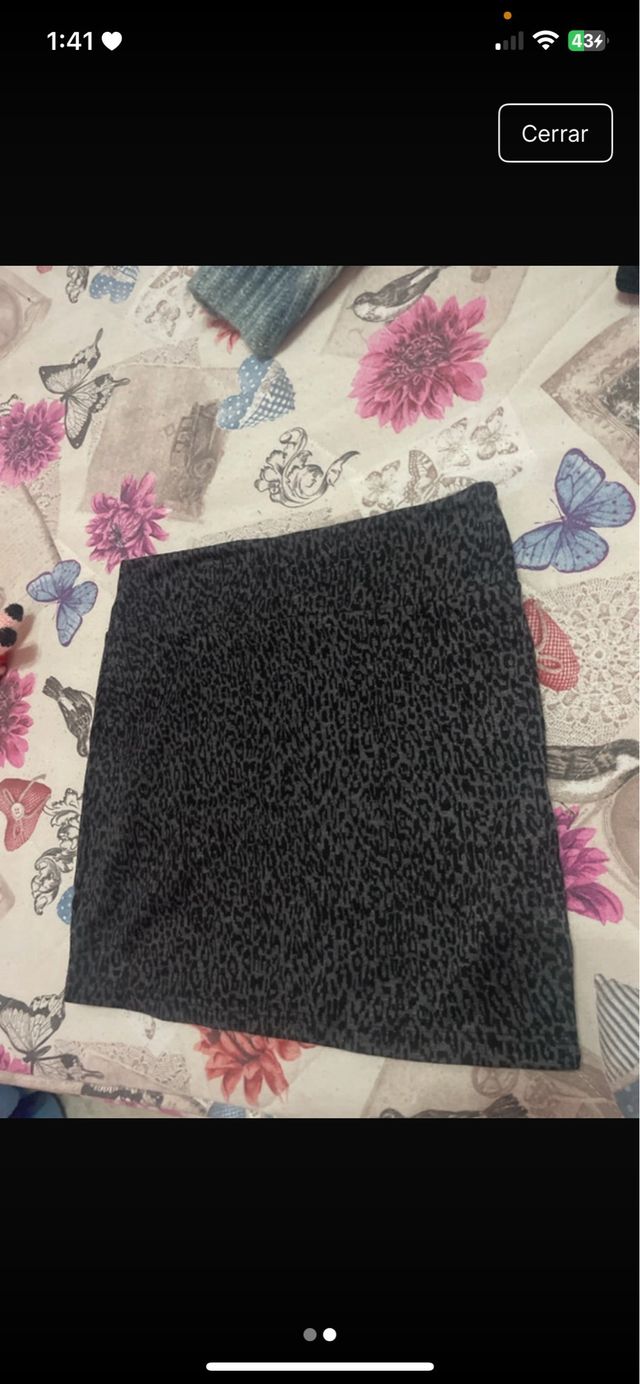 Minifalda leopardo gris