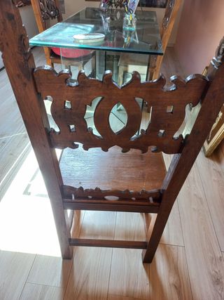Sedia antica legno intagliato