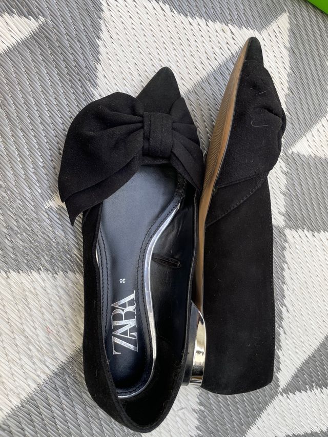 Zara 36 sapatos de fita preta
