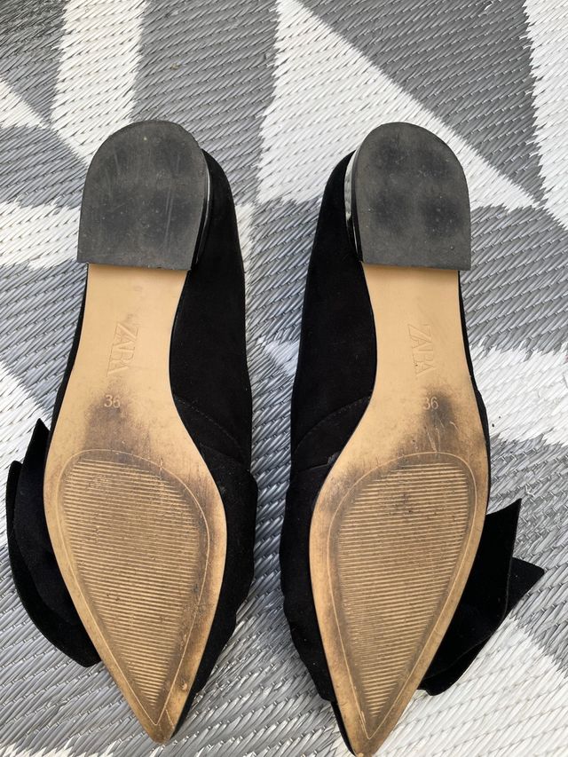 Zara 36 sapatos de fita preta