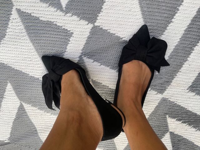 Zara 36 sapatos de fita preta