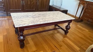 Mesa centro mármol - madera