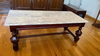 Mesa centro mármol - madera