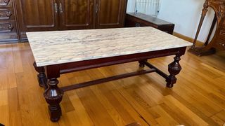 Mesa centro mármol - madera