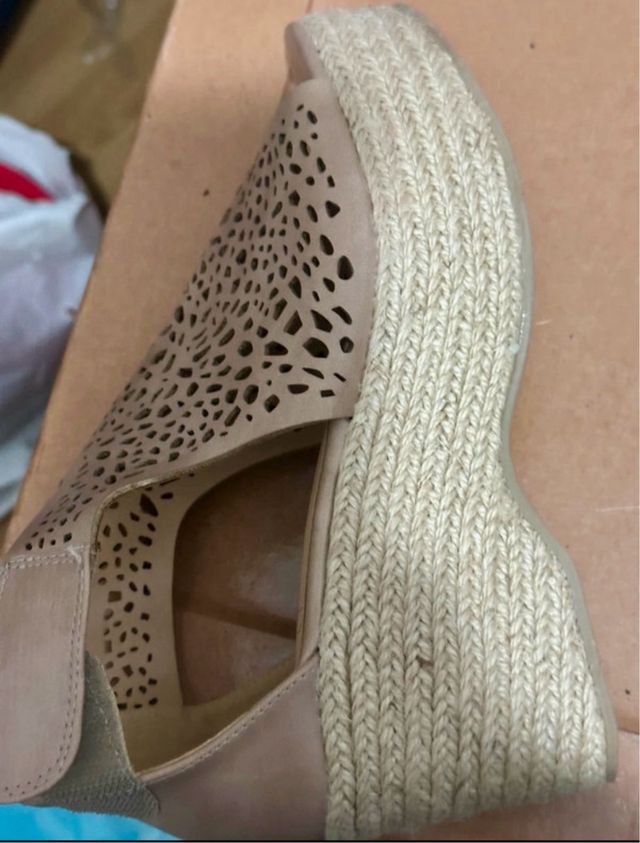 Sandalias Merkal cuña beige 36