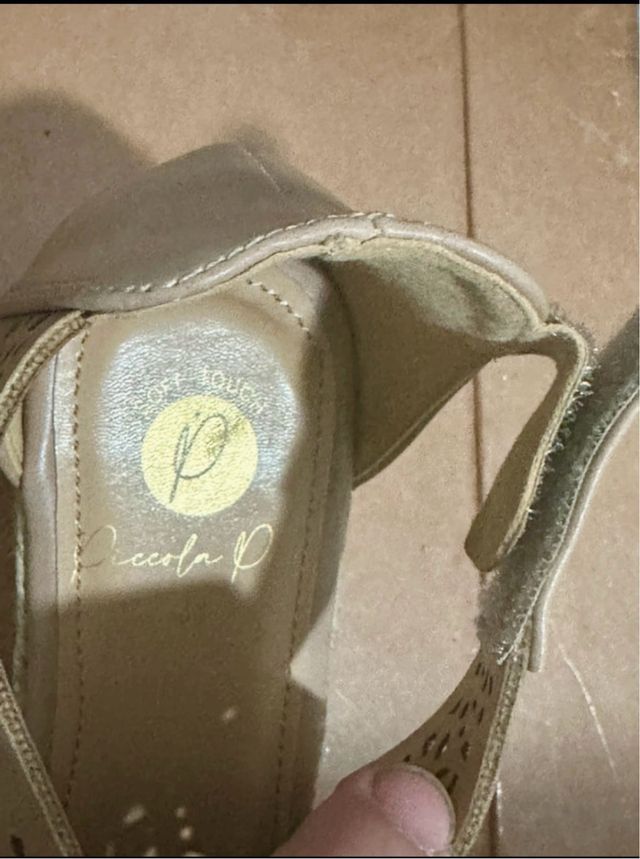 Sandalias Merkal cuña beige 36