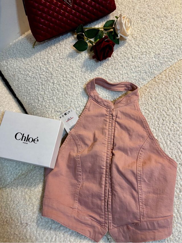 Top Halter Rosa Empolvado