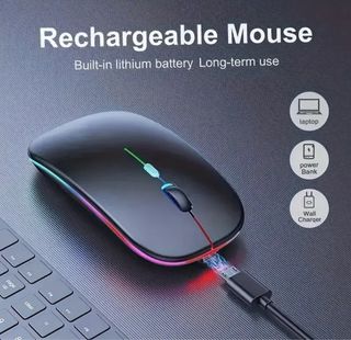 ¡Ratón inalámbrico con iluminación LED recargable!