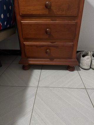 Mesita noche 2 cajones madera