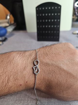 Pulsera plata 925 infinito y corazon marca lotus