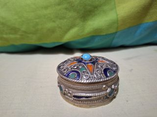 Cajita joyero antiguo metal artesanal