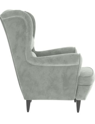 Sillón orejero gris terciopelo