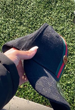 Gorra Gucci negra, roja y verde