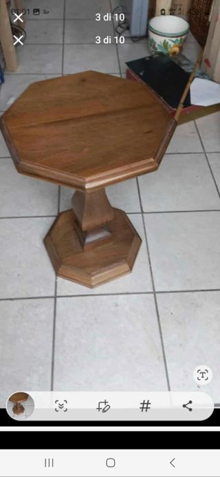 Tavolino legno ottagonale
