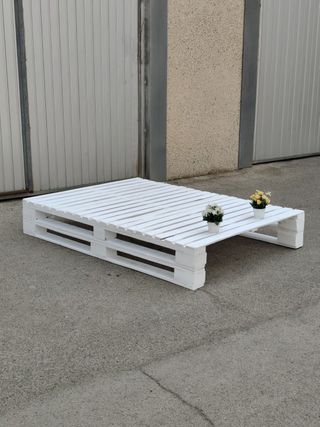 Cama palets blanca - Decoración