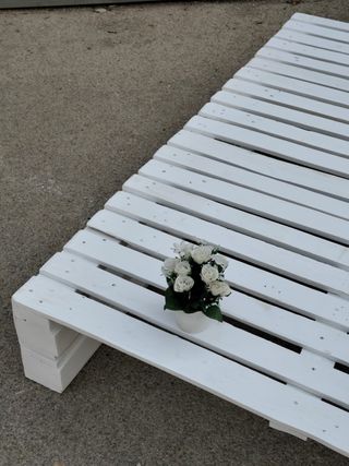 Cama palets blanca - Decoración