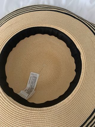 Sombrero playa beige-negro