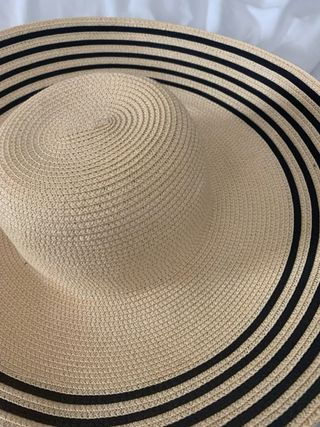 Sombrero playa beige-negro